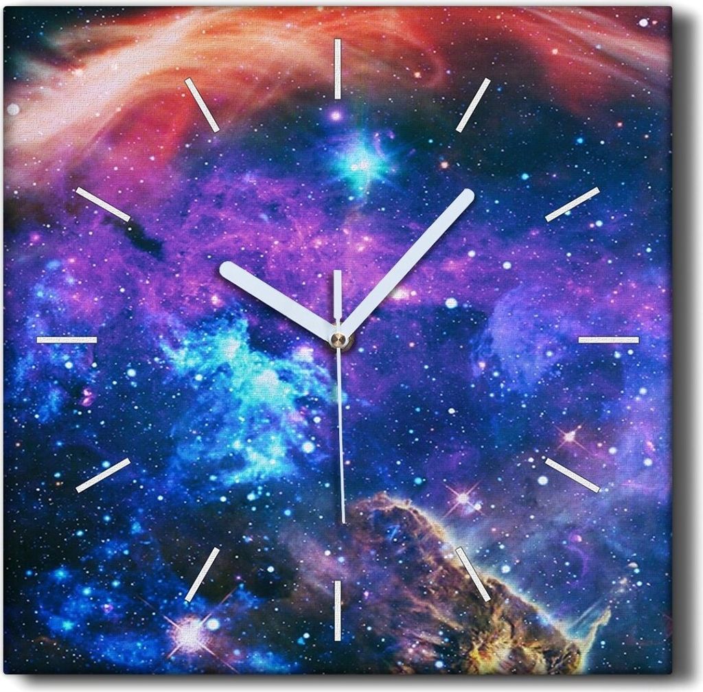 Coloray Hodiny Unikátní 30x30 cm Tiché hodiny Pro obývací pokoj a kuchyň Nástěnné hodiny Plátno Černé ručičky hodin - Přísná na n...