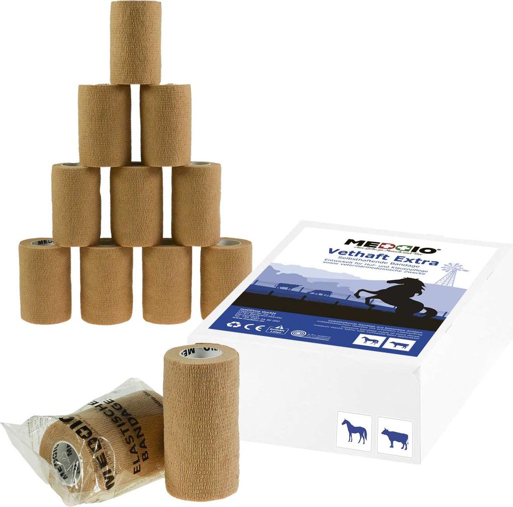 12 x Vethaft Extra selbsthaftende Bandage f. Huf- und Klauenpfleger