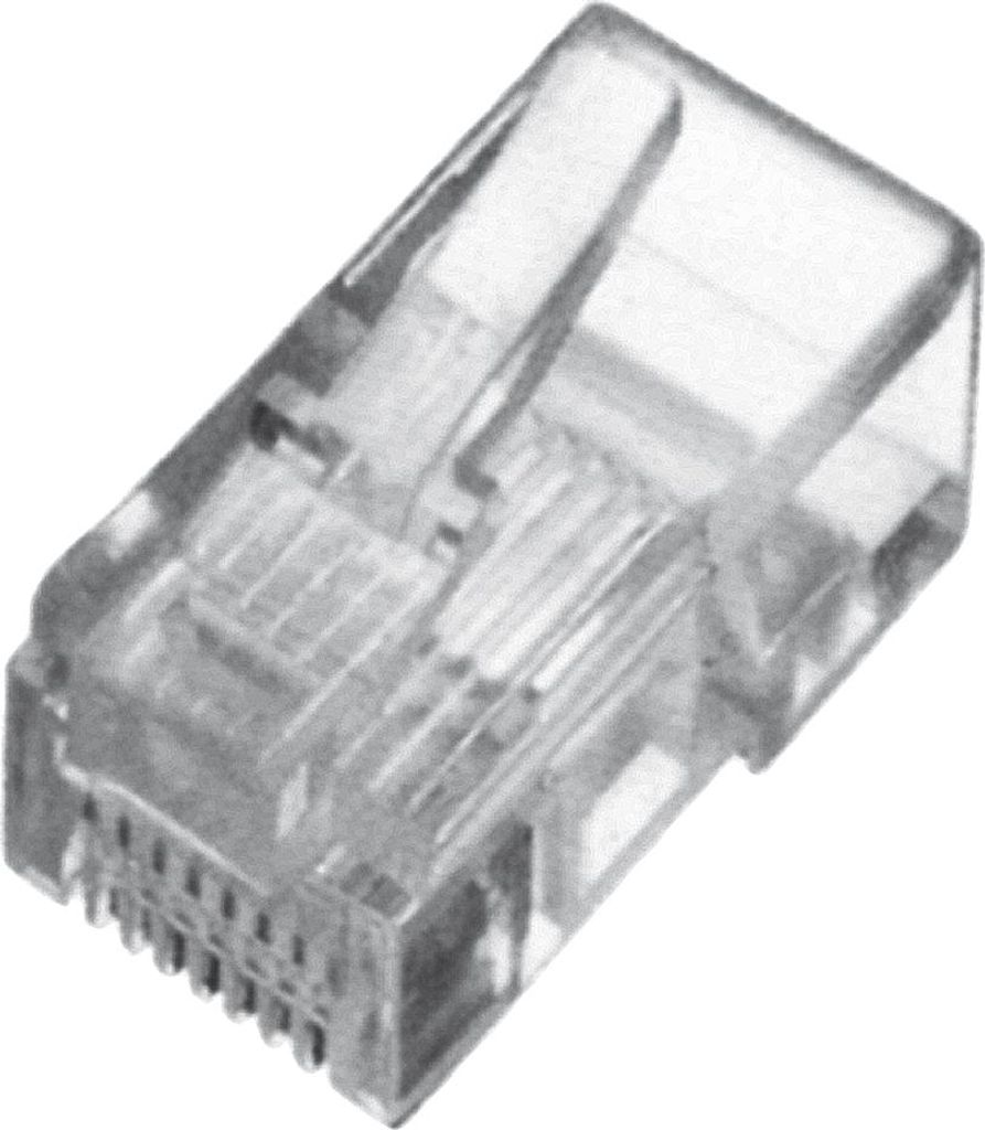 Digitus Modularstecker für Rundkabel, geschirmt, 100 Stk., RJ-45, Transparent, Männlich, Gerade, Polycarbonat (PC), Cat5e