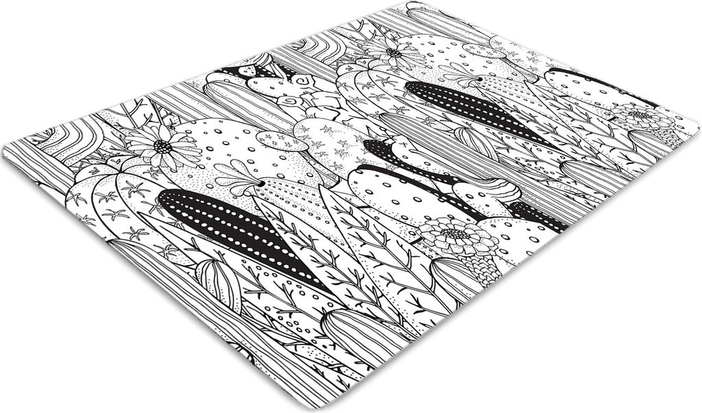 Stuhlunterlage Bürostuhlunterlage 120 cm x 90 cm Bodenmatte Bürostuhlunterlage - Comic-Kaktus