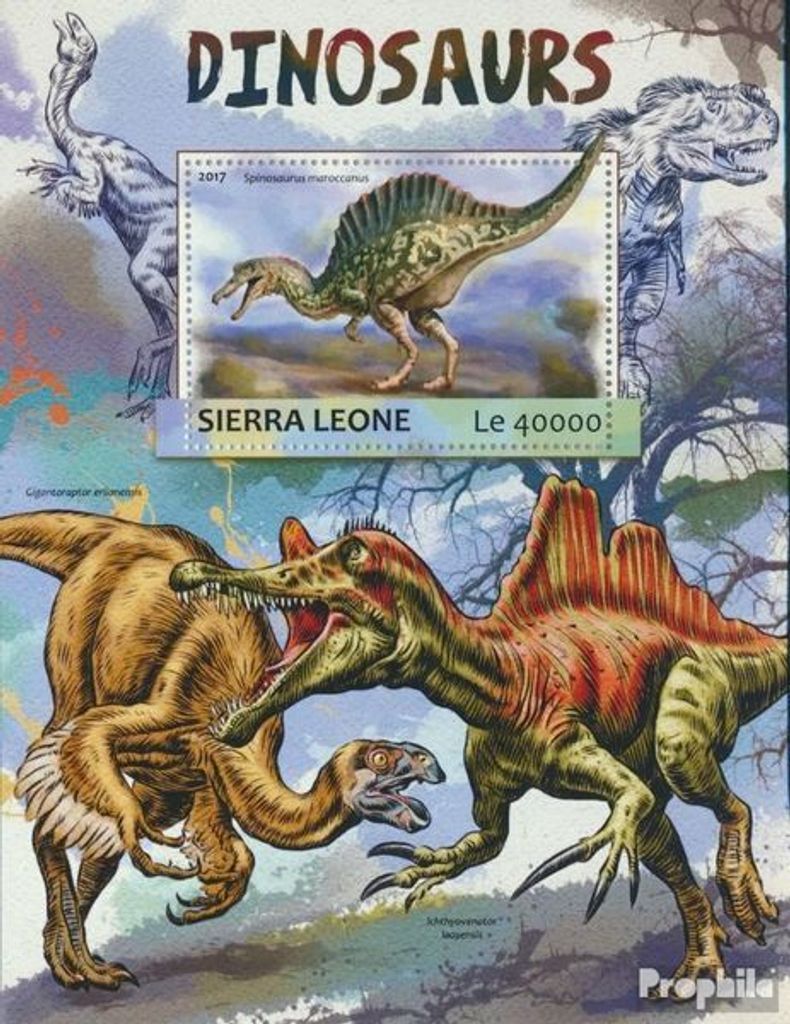 Briefmarken Sierra Leone 2017 Mi Block 1180 (kompl. Ausg.) postfrisch Dinosaurier