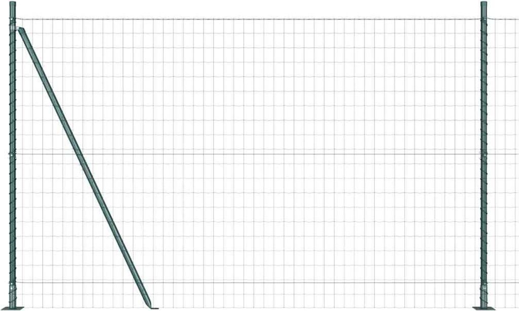 vidaXL Zaun mit Pfosten Grün 1,4 x 10 m Stahl und PVC