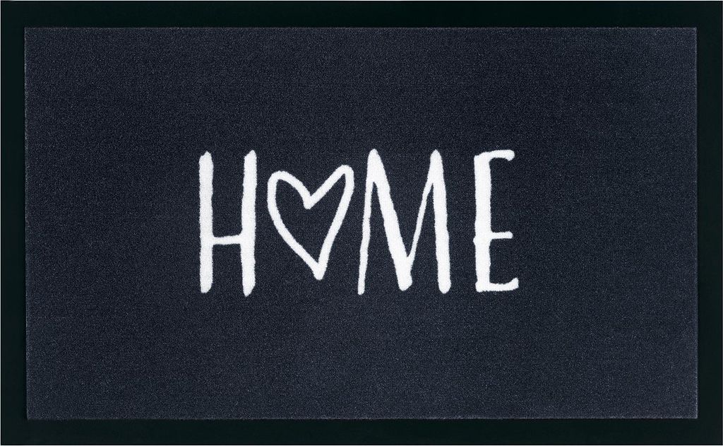 NYVI Fußmatte Writing - Langlebig, Anti-Rutsch, für Innen und Außen - Schmutzfangmatte Fußabtreter - 45x75 cm Rechteckig - Home Anthrazit