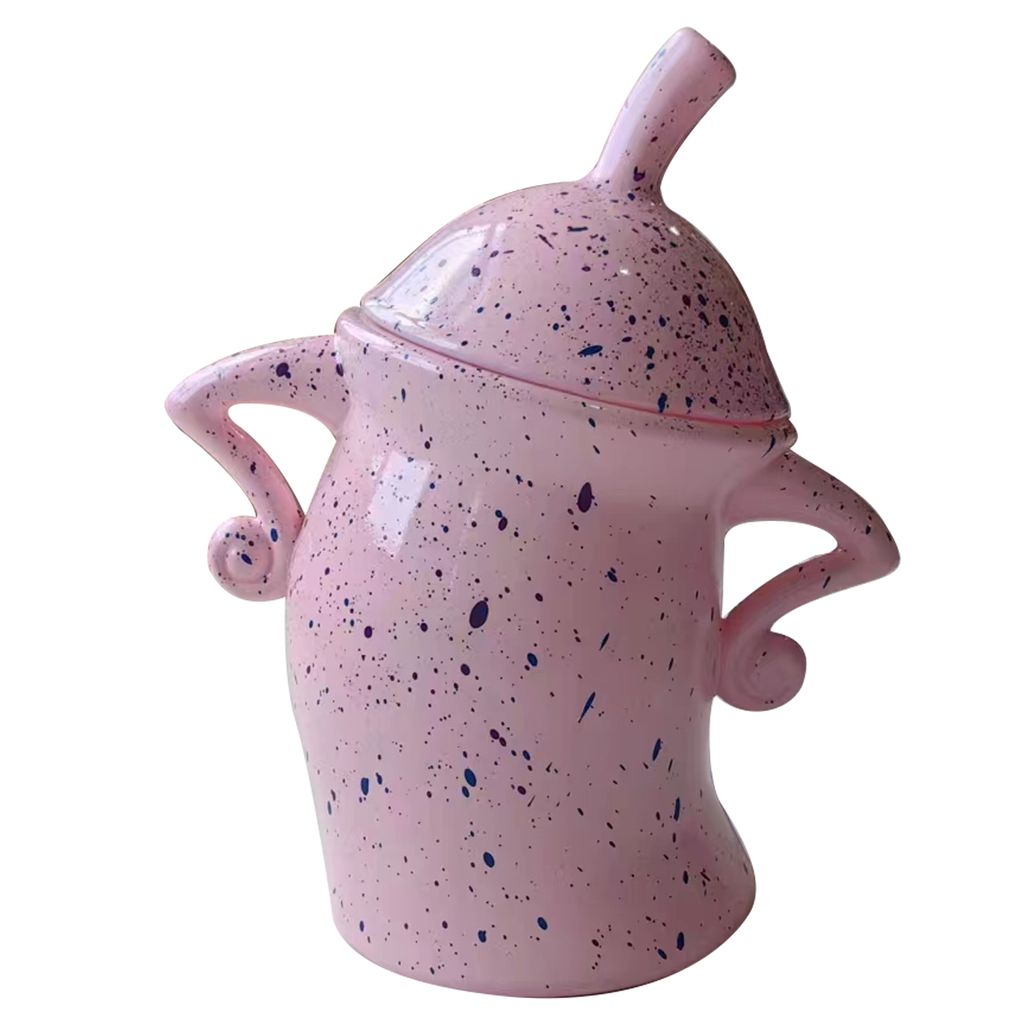 PVC-Behälter mit Deckel, stoßfeste Food-Canister als Deko für Desktop & Halloween, Pink