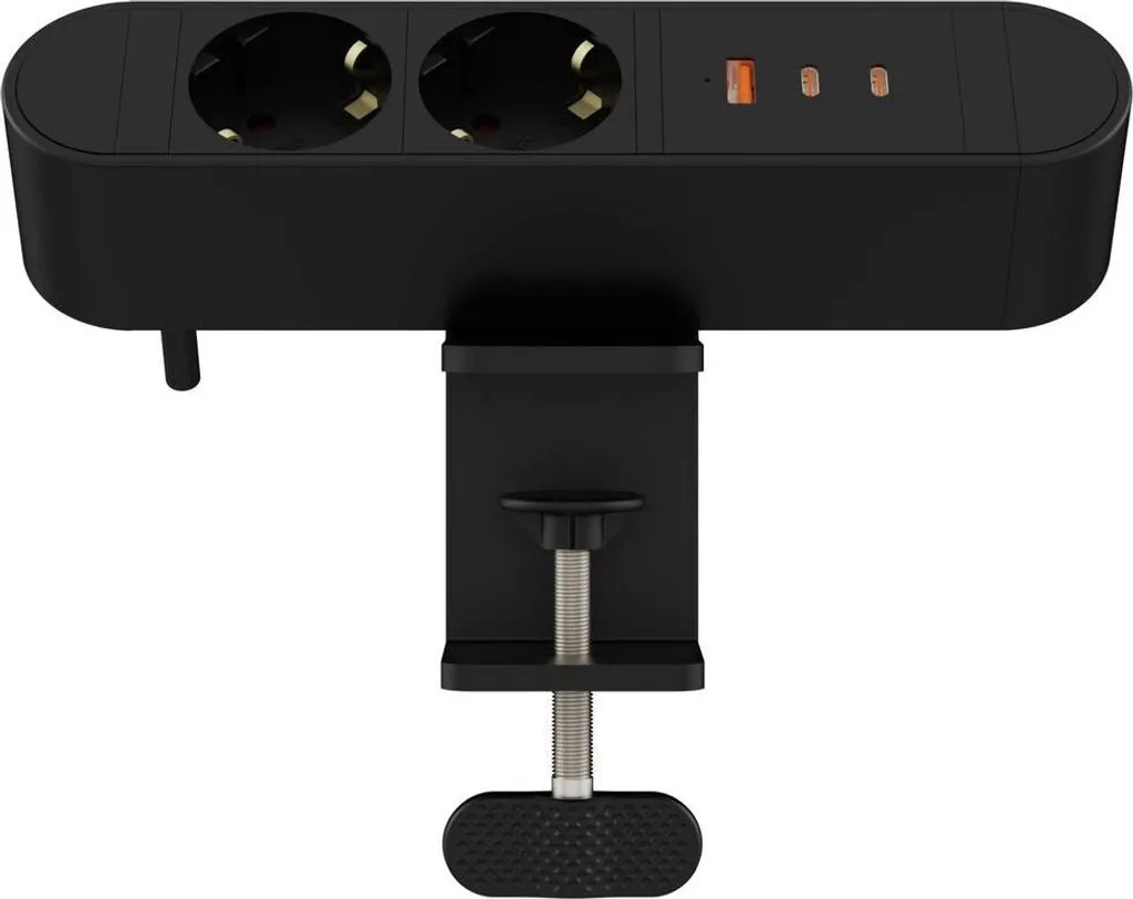 Multiprise Bureau Anti-Encombrement 2 Prises et USB-A pour Espace Réduit