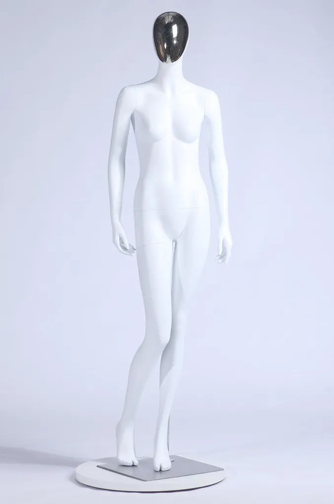 Mannequin femme blanc laqué mat KS-225 masque Galvanik finition luxe