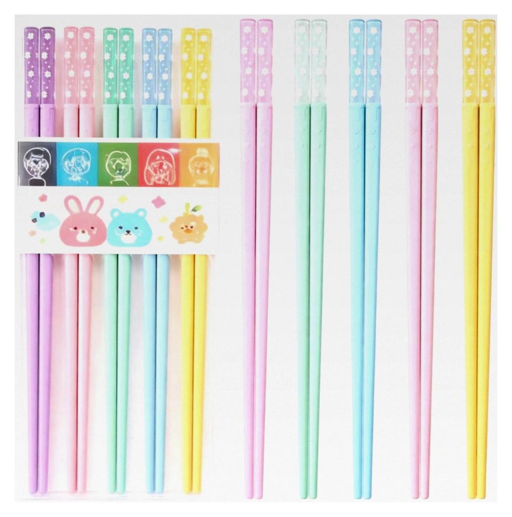 10 Paar chinesische Essstäbchen aus Fiberglas, 24 cm, bunte japanische Stäbchen, spülmaschinenfest und wiederverwendbar, Stäbchen für Sushi un...