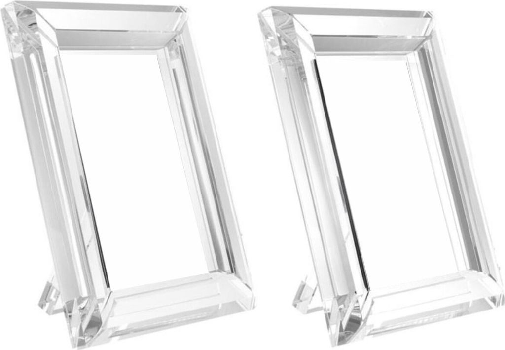 Casa Padrino Tisch-Bilderrahmen Set 16 x 2,5 x H. 21,5 cm - Luxus Kristallglas Deko Accessoires
