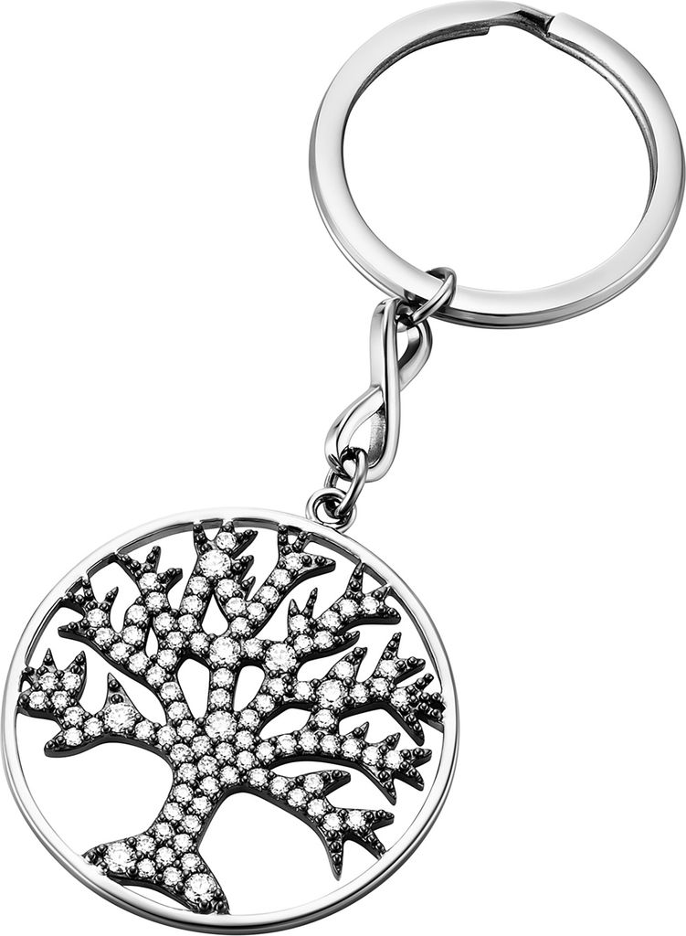 Julie Julsen Schlüsselanhänger Edelstahl 8cm mehrfarbig Zirkonia weiß 148000035