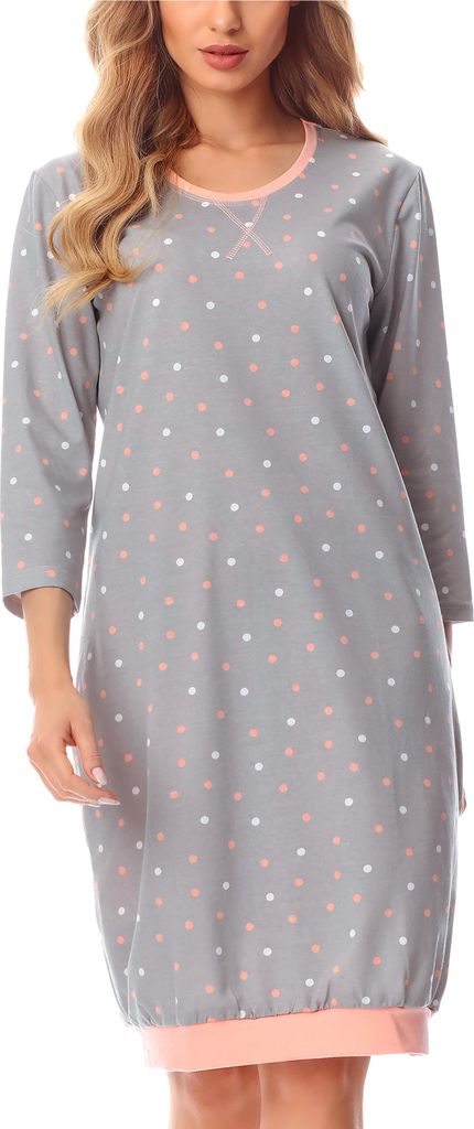 Merry Style Damen Nachthemd MS10-182 (Grau/Punkten, S)
