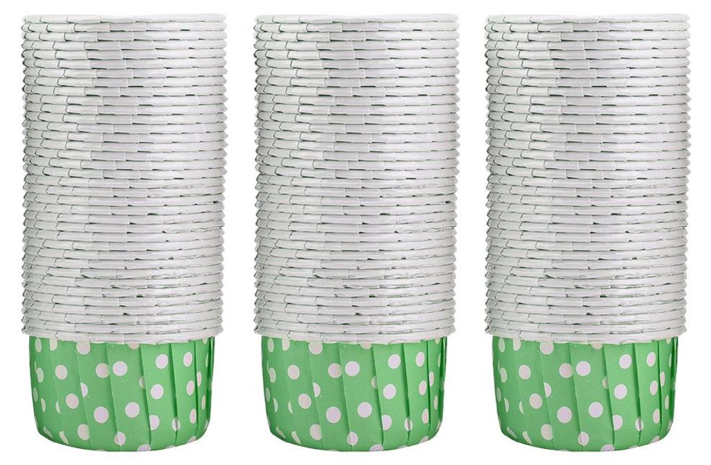 100 Stück Mini-Cupcake-Förmchen aus Papier, rund, für Kuchen, Backförmchen, Muffinförmchen, Hochzeit, Zuhause, Grün