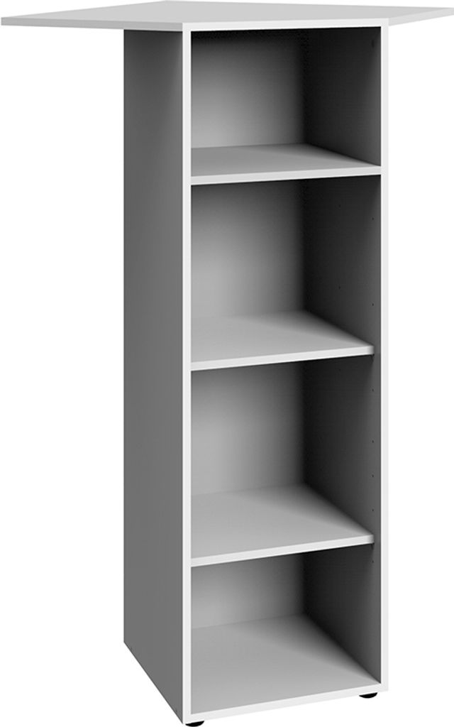 Eckregal weiß MIAMI-43, B/H/T ca. 66/126/66 cm