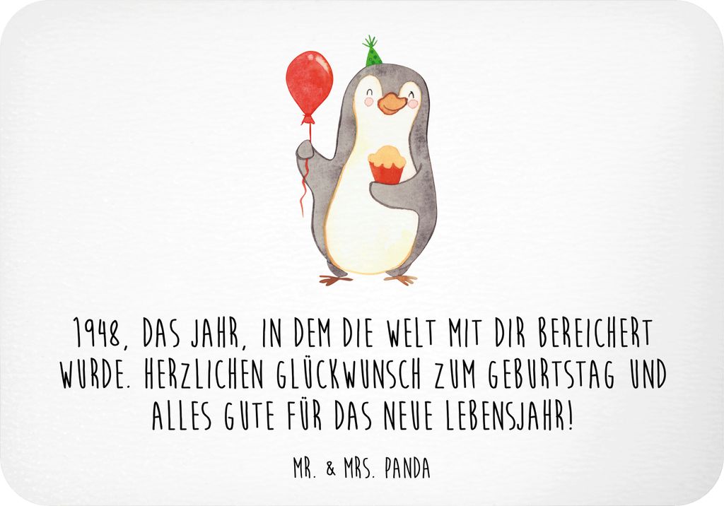 Mr. & Mrs. Panda magnet 1948 Geburtstag - Weiß - Geschenk, Happy Birthday, whiteboardmagnet, Geburtstagsgeschenk, 75., Kühlschrankmagnet, Notizha...