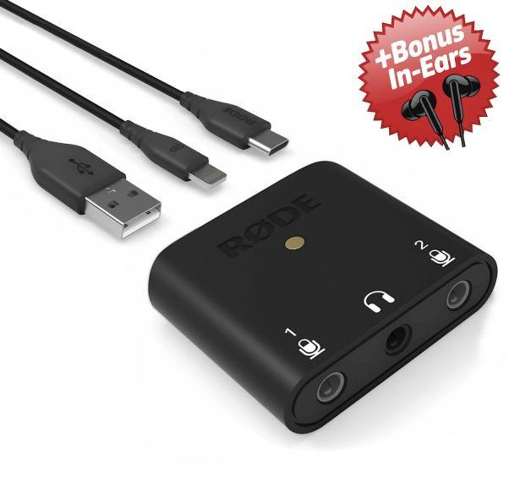 Rode AI-Micro 2-Kanal Audio-Interface + Bonus In-Ear Kopfhörer