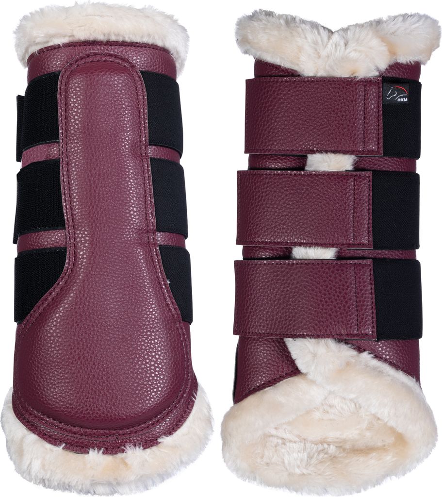 HKM Gamaschen Comfort Premium Fur Dressurgamaschen Weinrot Shetty