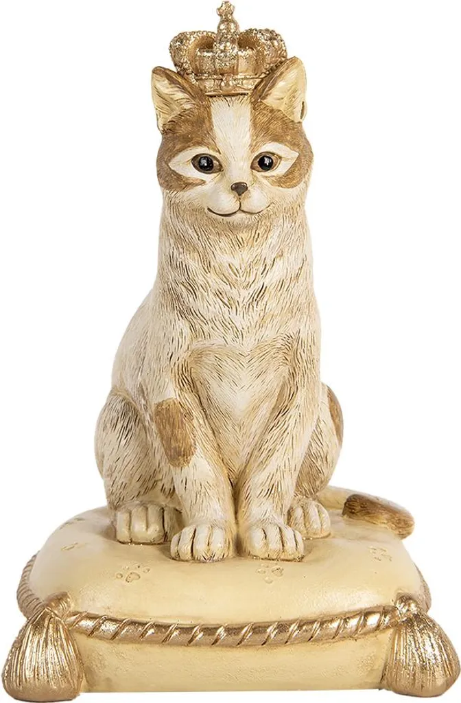 Clayre & Eef Tirelire Chat 14x13x20 cm Beige en Plastique Décorative