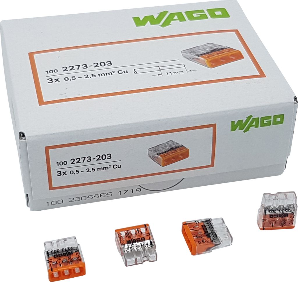 Złączka Instalacyjna Szybkozłączka WAGO 2273-203 na DRUT Zdjęcie produktu 24