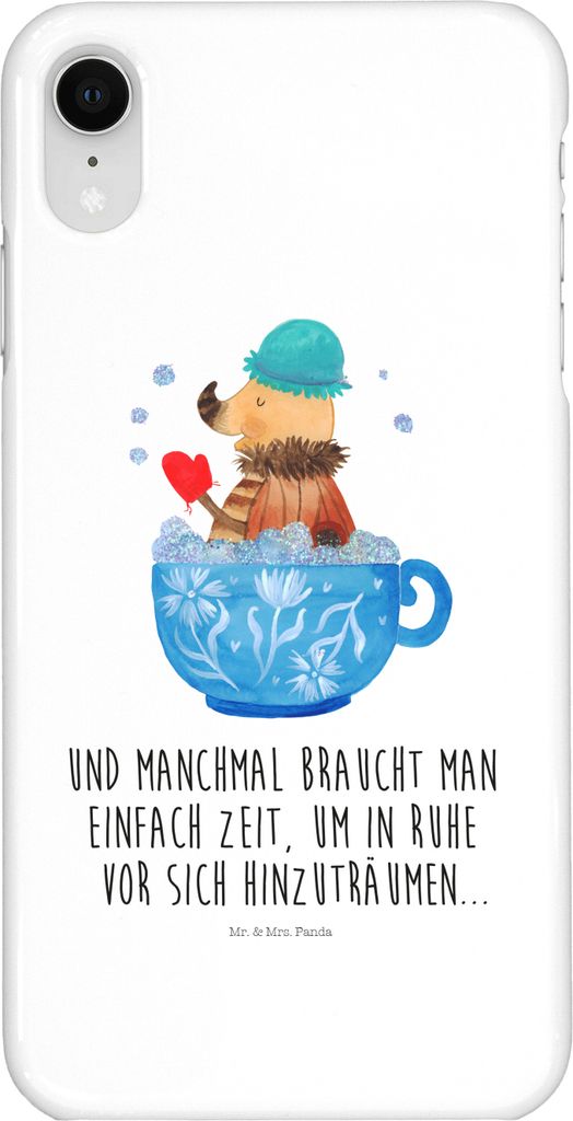 Mr. & Mrs. Panda Iphone XR Handyhülle Nachtfalter Schaumbad - Weiß - Geschenk, WC, Badezimmer, Lustige Sprüche, Premium Kunststoff, Tasse, Bad, ...