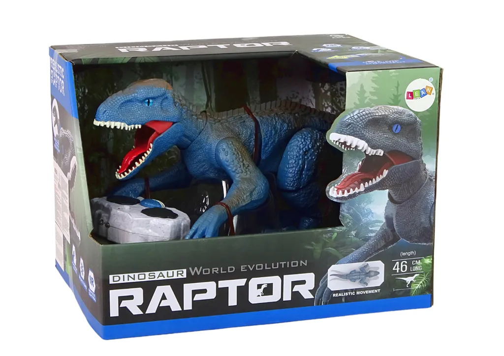Dinosaure Vélociraptor Bleu Télécommandé pour Enfant : Jeu et Cadeau