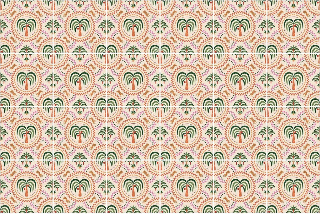 Fliesenaufkleber 20 x 20 cm – 24 Stück – Selbstklebend – Wasserfest – Pflegeleicht – Hitzebeständig – Für Küche & Bad – Exotische...