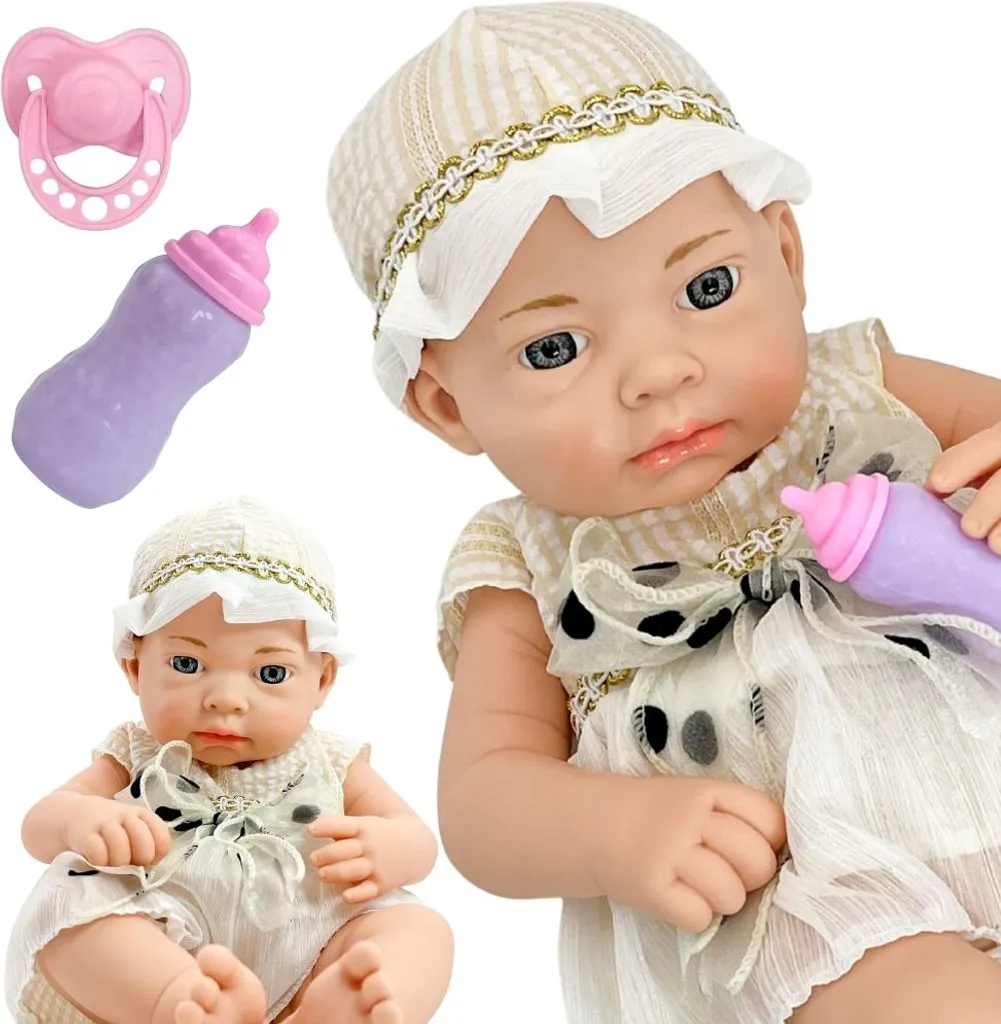 Jouet d'imitation poupée bébé 38 cm pour apprendre à soigner et nourrir