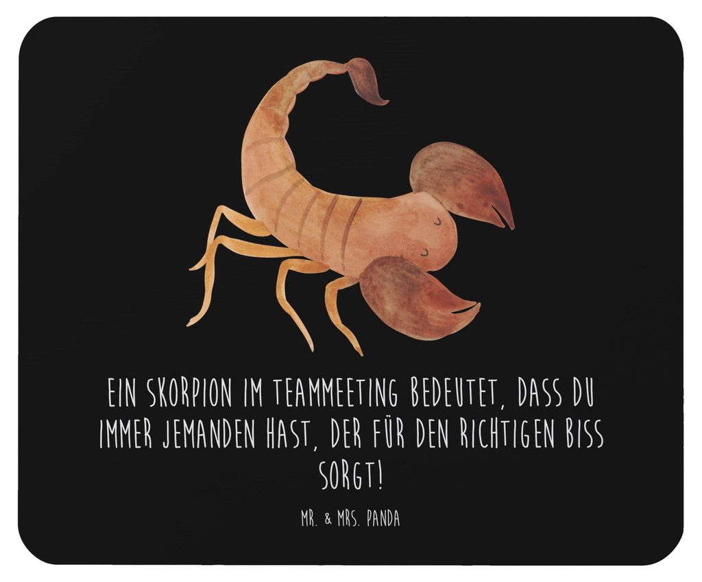 Mr. & Mrs. Panda Mouse Pad Skorpion Biss - Schwarz - Geschenk, Leidenschaft, Geschenke Sternzeichen, pc mousepad, Horoskop, Wasserzeichen, Mauspad,...