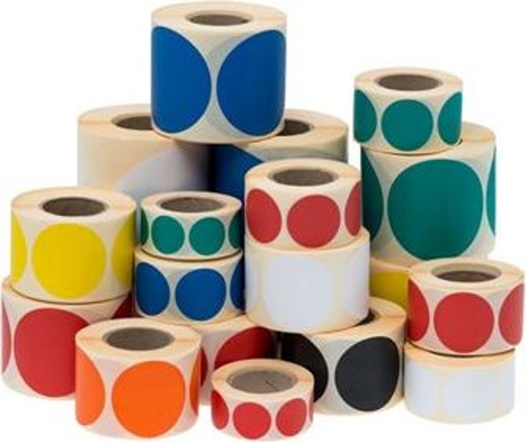 Runde Aufkleber Fi20mm 500 Stück Weiß