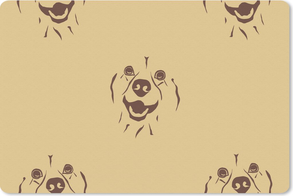 MuchoWow Schreibtischunterlage Hund - Vintage - Muster - Jungen 60x40 cm - XXL Mauspad - Großes Mauspad