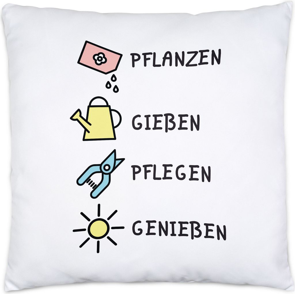 Pflanzen Gießen Pflegen Genießen Kissen Inkl. Füllung Hobby-Gärtner Pflanzen Garten Blumen Geschenkidee
