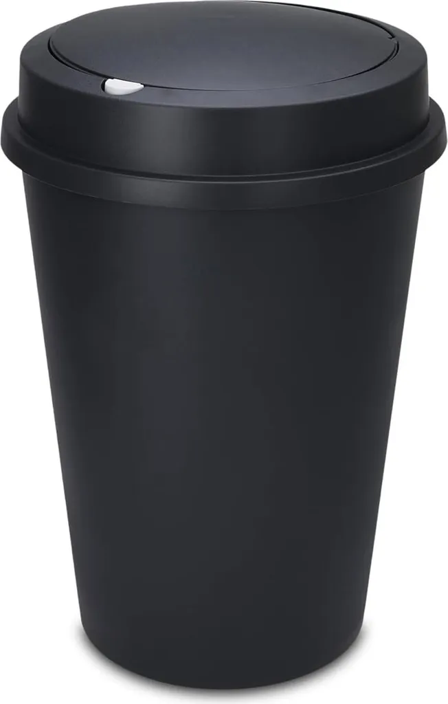 Finissez-en avec les odeurs : poubelle 50L anthracite à clapet push
