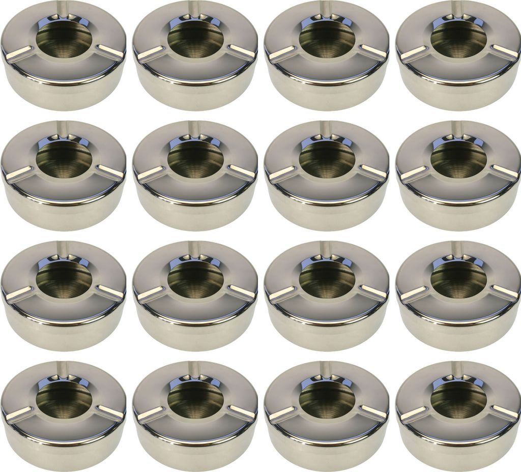 16x Aschenbecher Edelstahl Gastroaschenbecher Produktbild 