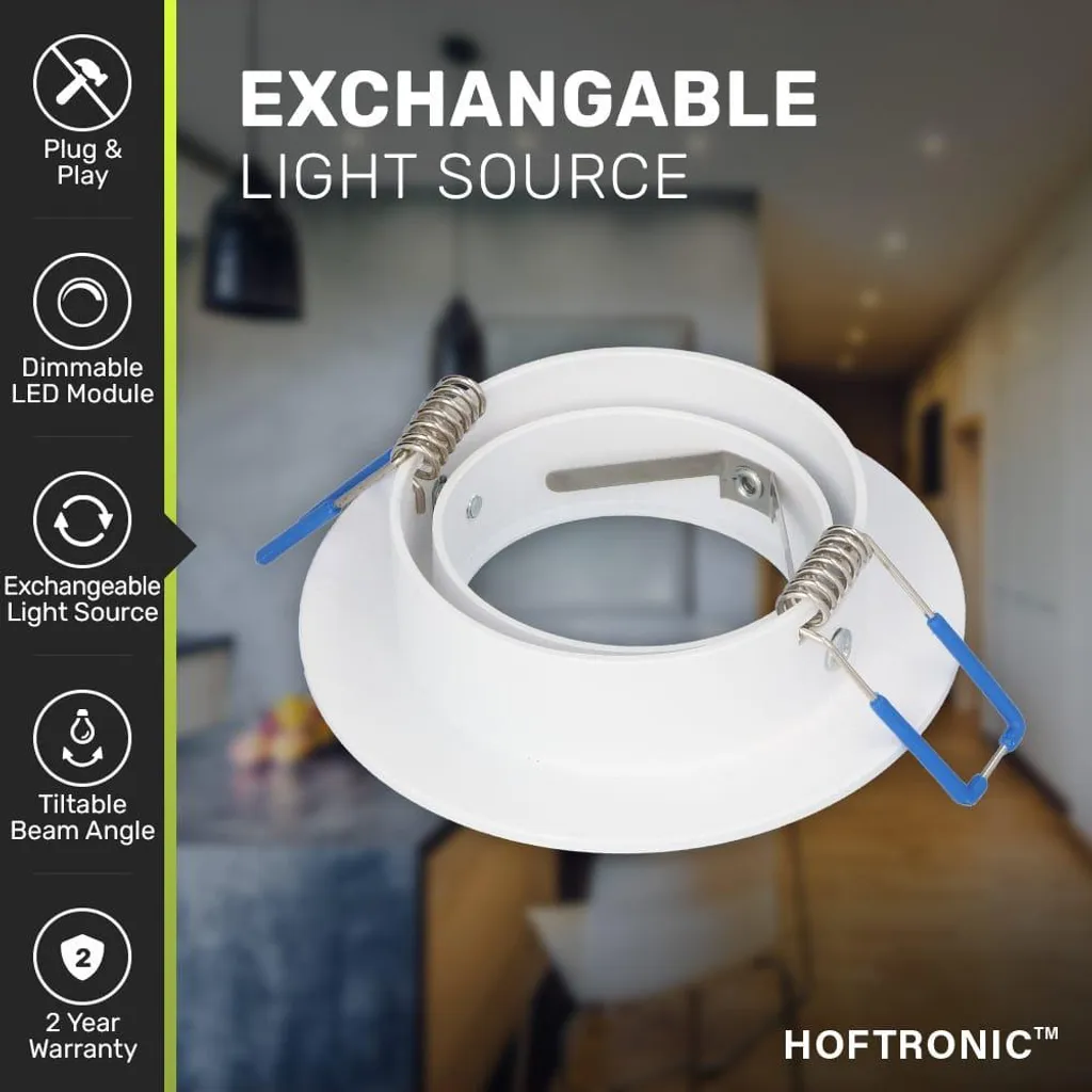 Downlight LED Extra Plat 6W Blanc Inclinable - Éclairage Plafond 2700K - 4