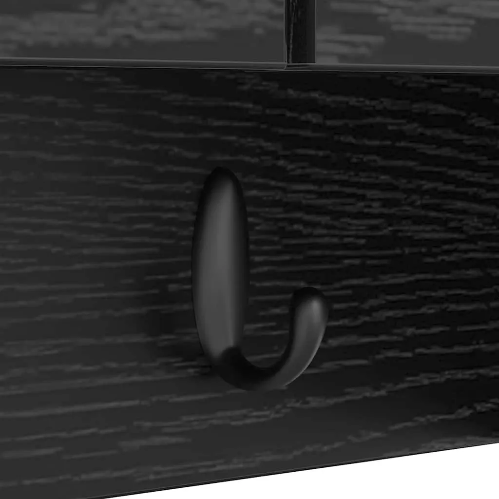 Comodino da Parete Maison Exclusive Rovere Nero 50x20x30 cm - 10