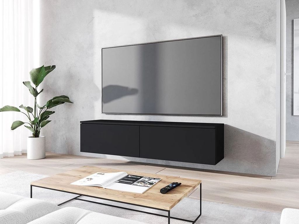 Televizní skříňka 140 cm WILLA D - černá grafitová Obrázek produktu 