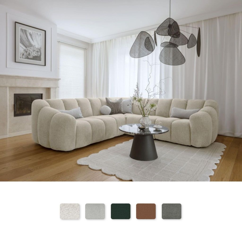 MIUFORM Shell L-MAX Sofa Armlehne - seitenverkehrt montierbar - 265x265 cm - Beige - Modulsofa Couch