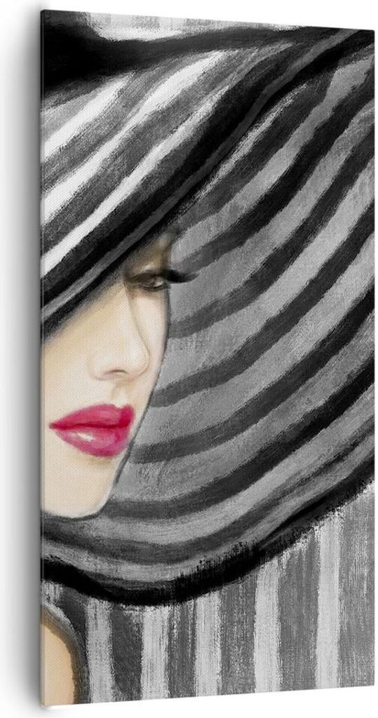 Bild auf Leinwand - Leinwandbild - frau stil mode - 65x120cm - Wand Bild - Wanddeko - Wandbilder - Leinwanddruck - Bilder - Kunstdruck - Wanddekora...