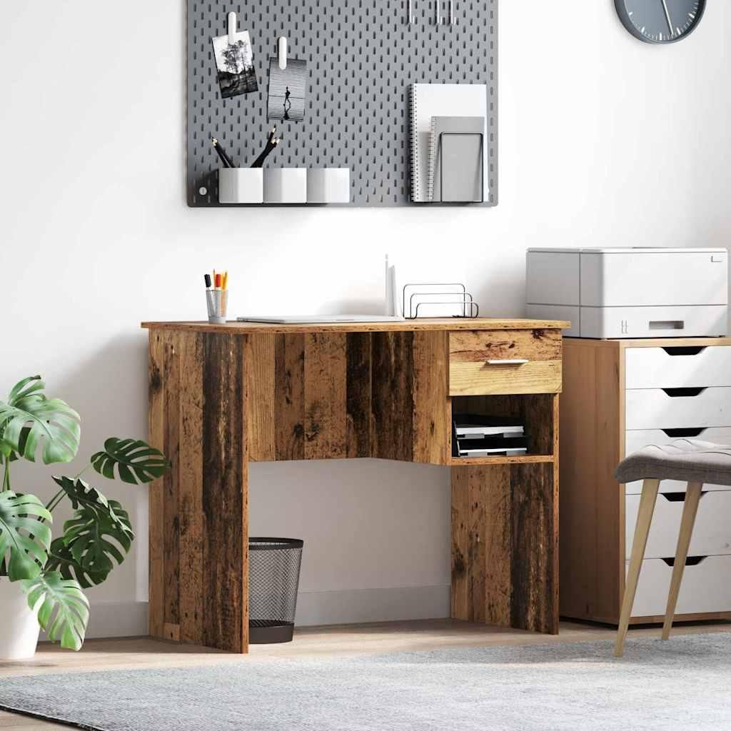 Maison Exclusive - Schreibtisch mit Regal Altholz 90 x 49 x 75 cm Holzwerkstoff