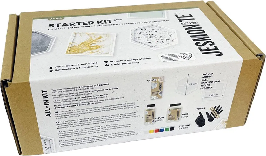 Jesmonite AC100 Starter Set - Kit Créatif pour Sous-Verres Résine Eco