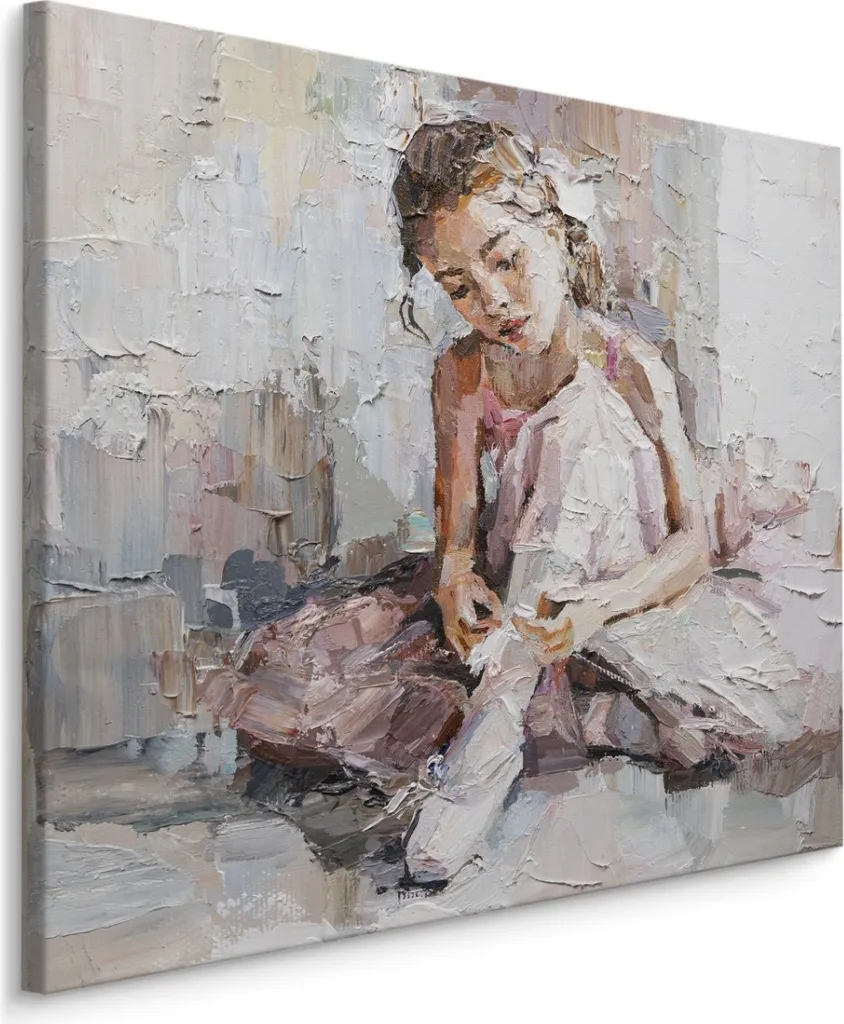 Muralo Tela Arte Danza 80x80 - Pittura Ballerina Effetto 3D