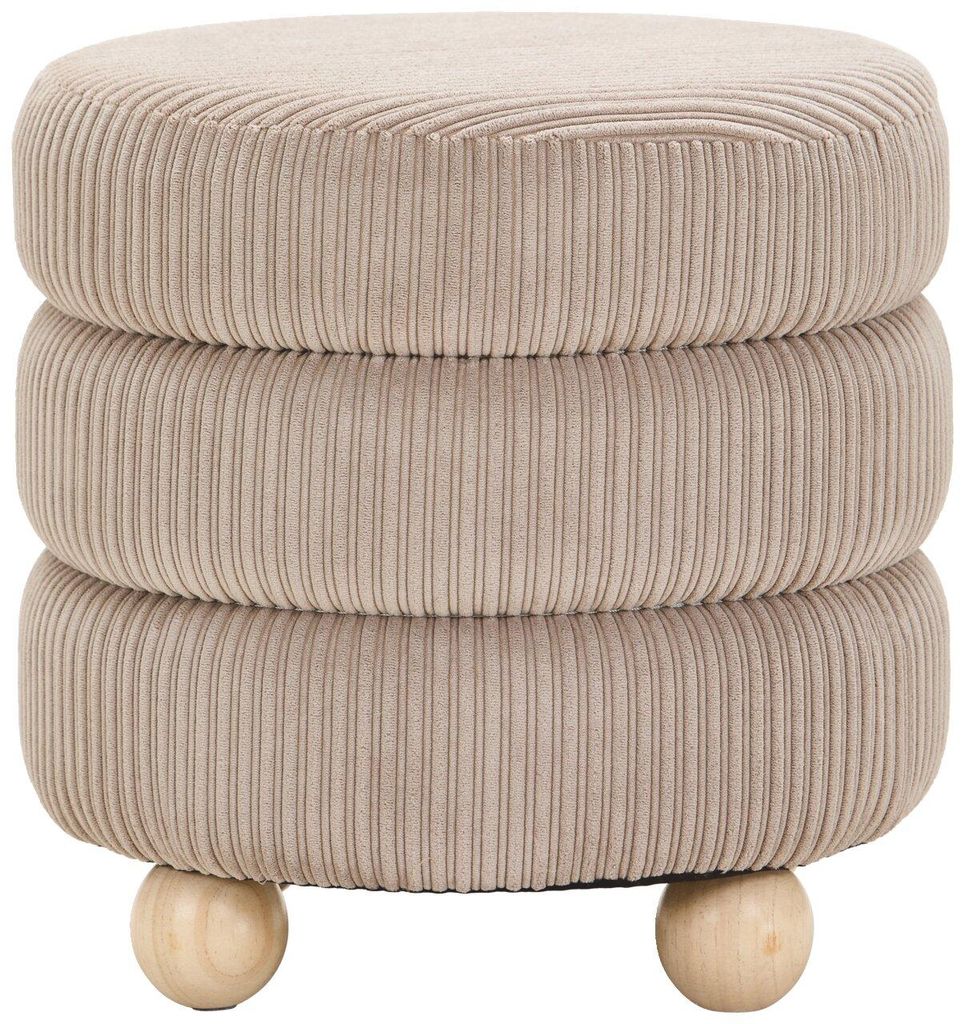 Hocker MOLLY Samt Graubeige 42x42 cm modern weich kompakt belastbar bis 150 kg