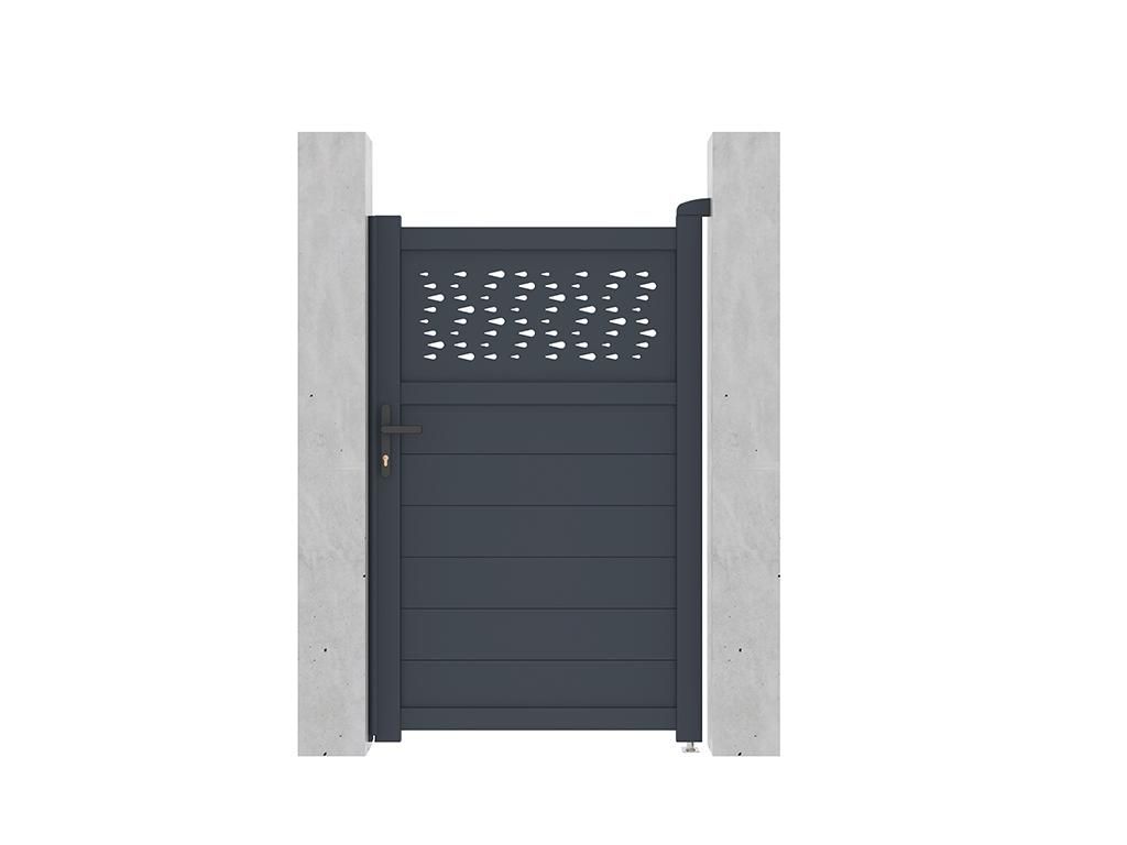 Gartentor Flügeltor - 103 x 166 cm - Aluminium - Halbvoll Produktbild 