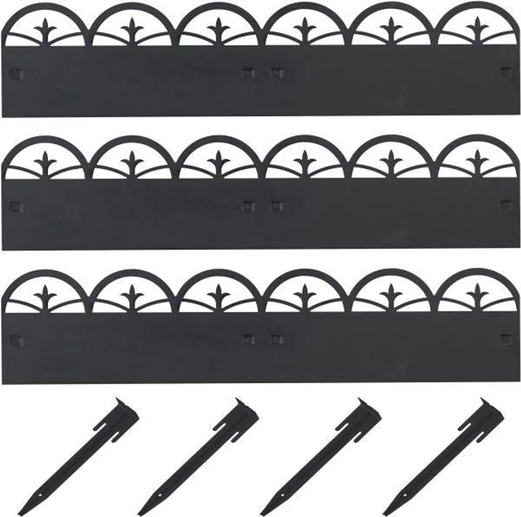 Bordure en métal noir pour délimiter pelouse et allée de gravier