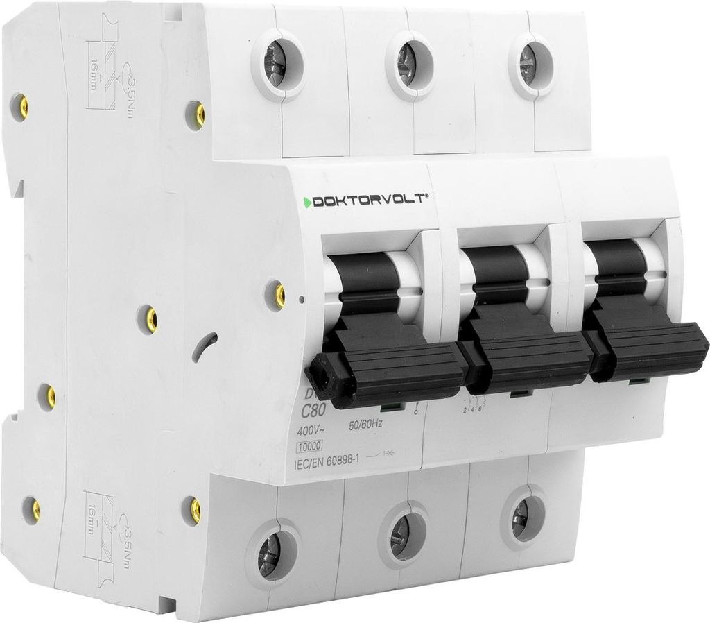 Leitungsschutzschalter MCB 10kA 3P 80A C80A LS-Schalter Doktorvolt DV-5459