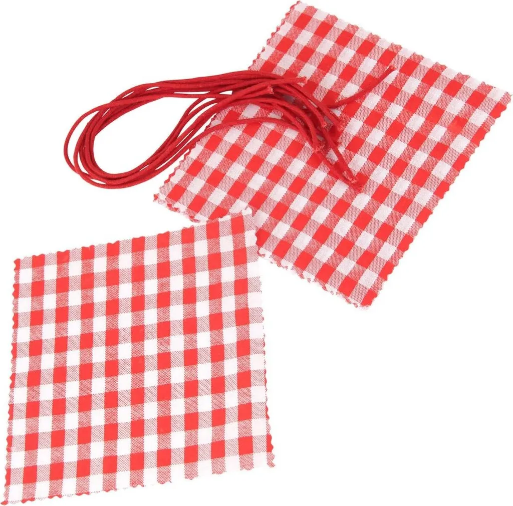 6 Centrini Decorativi Fackelmann per Barattoli Conserve Cotone Rosso