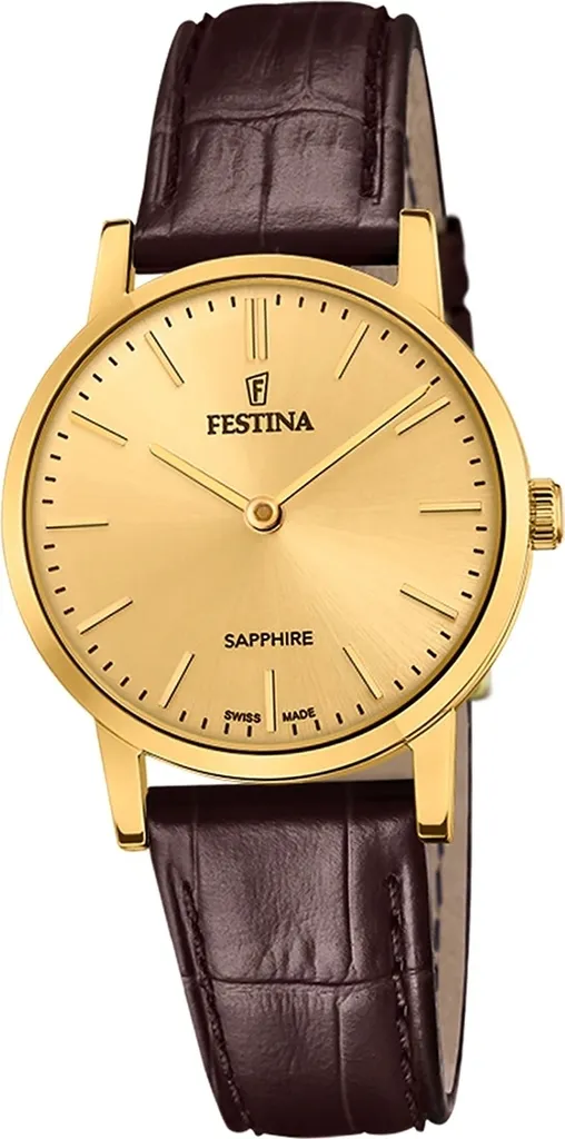 Montre Dame Suisse Festina D2UF20017/2 avec Bracelet en Cuir Brun Chic
