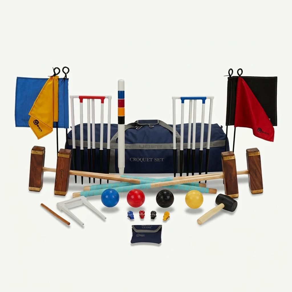 Master Croquet Set, 4 Personen - Professionell - Mit Toolkit