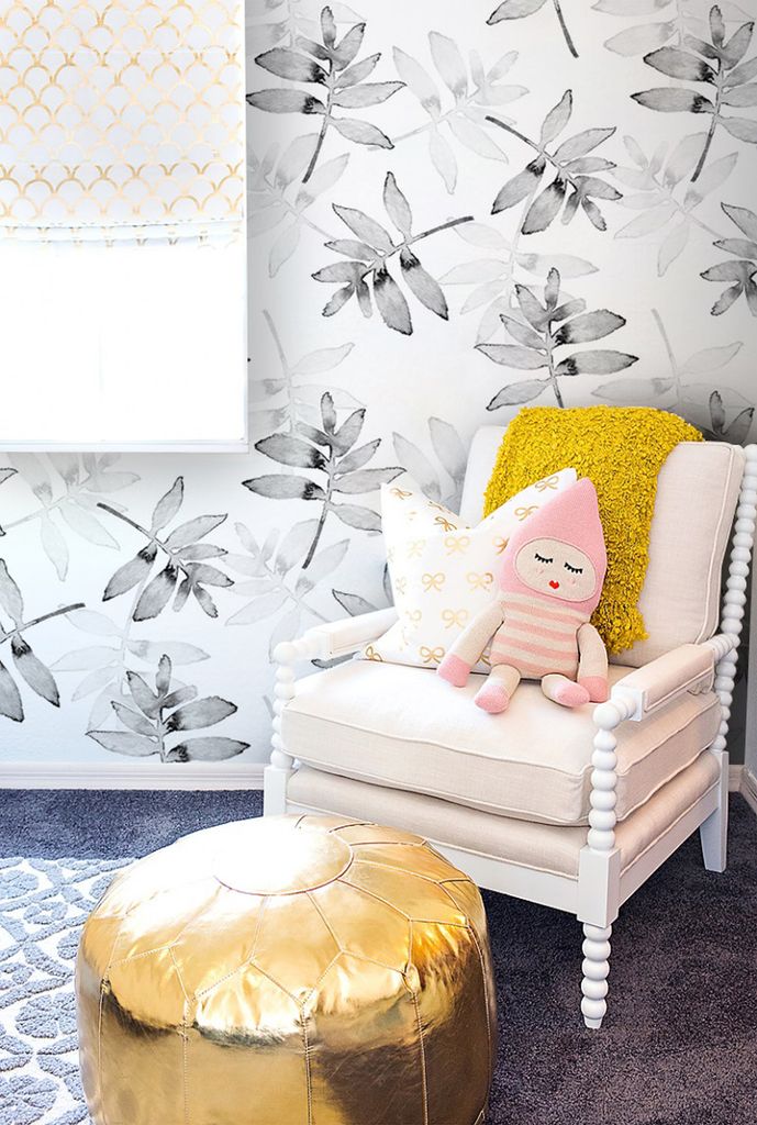 Coloray Fototapete 290x290 cm Vlies-Fototapete - Blätter minimalistisch