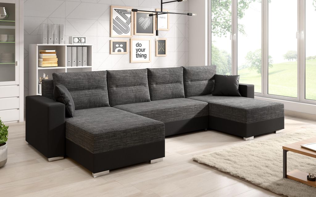 Couchgarnitur CLARA – U-Form mit Schlaffunktion & Produktbild 