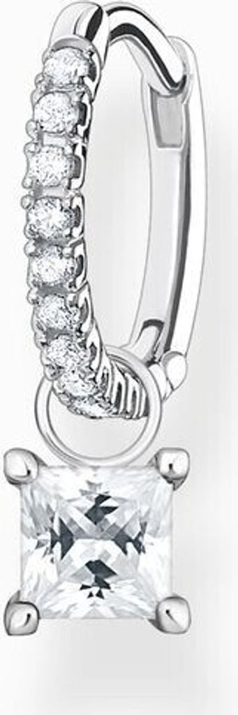 Thomas Sabo Ohrringe Einzel Creole Mit Weißen Steinen Silber