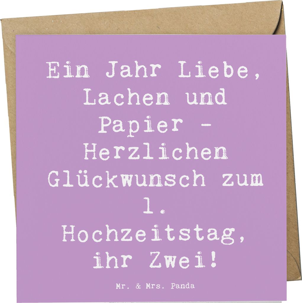 Mr. & Mrs. Panda Grußkarte Spruch 1. Hochzeitstag Produktbild 